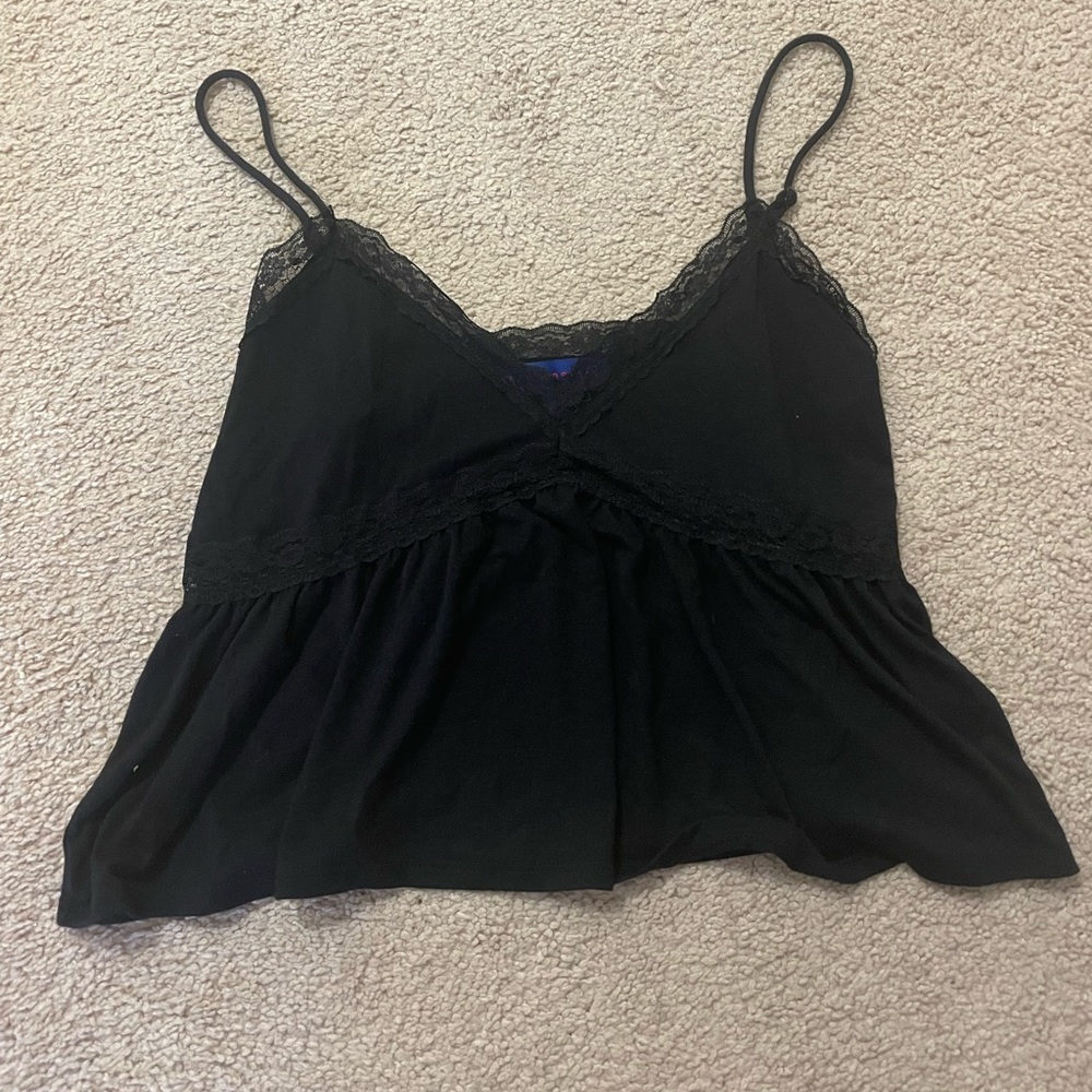 Aeropostale Black Sexy Lace Cropped Shirt